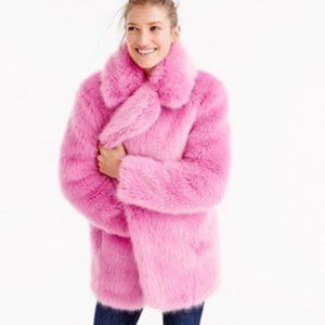 J.Crew x Net A Porter Pink Faux Fur Madison Coat XS